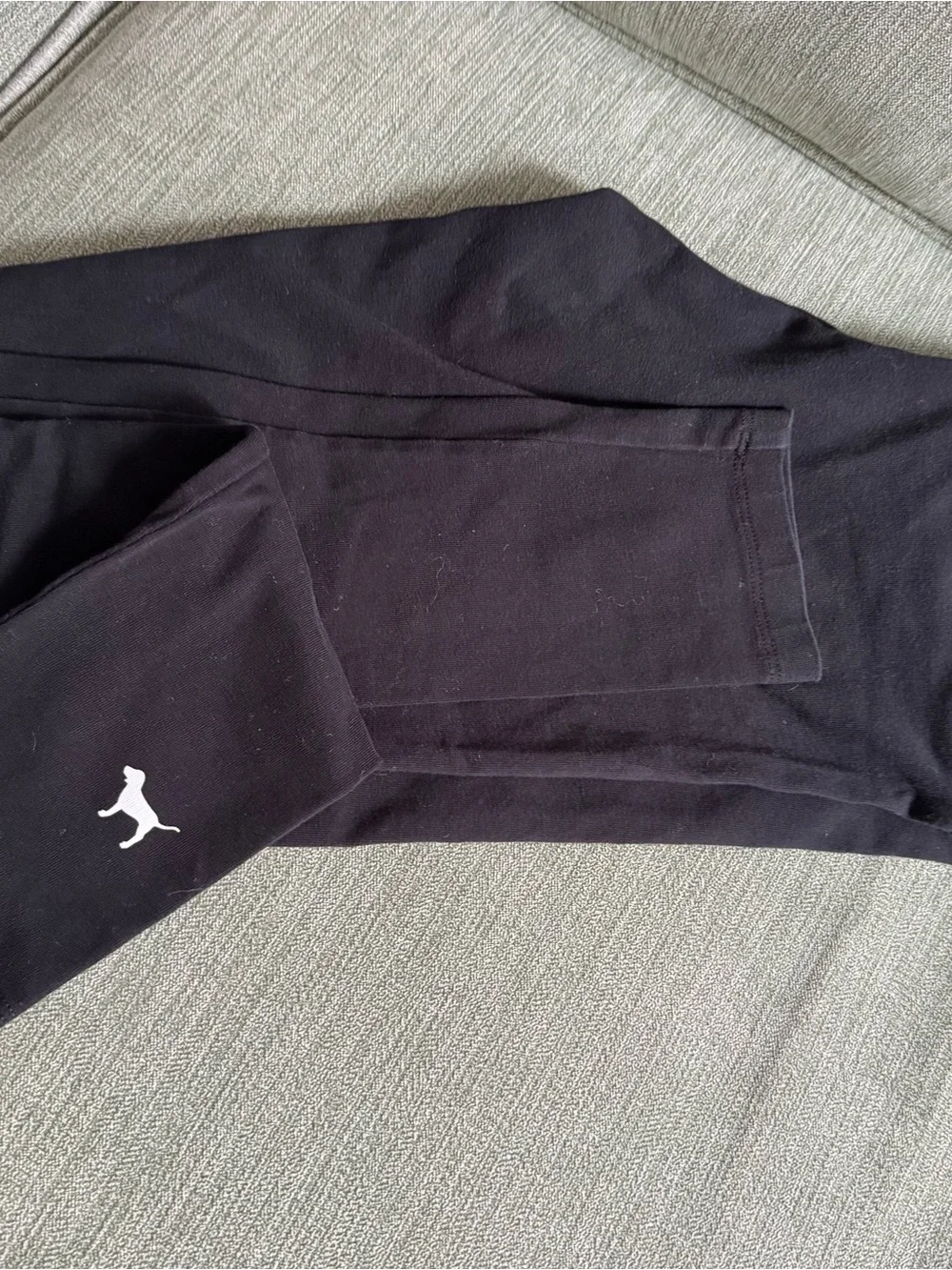 PINK Victoria's Secret Black Yoga Leggings with White Logo - Picture 1 of 3